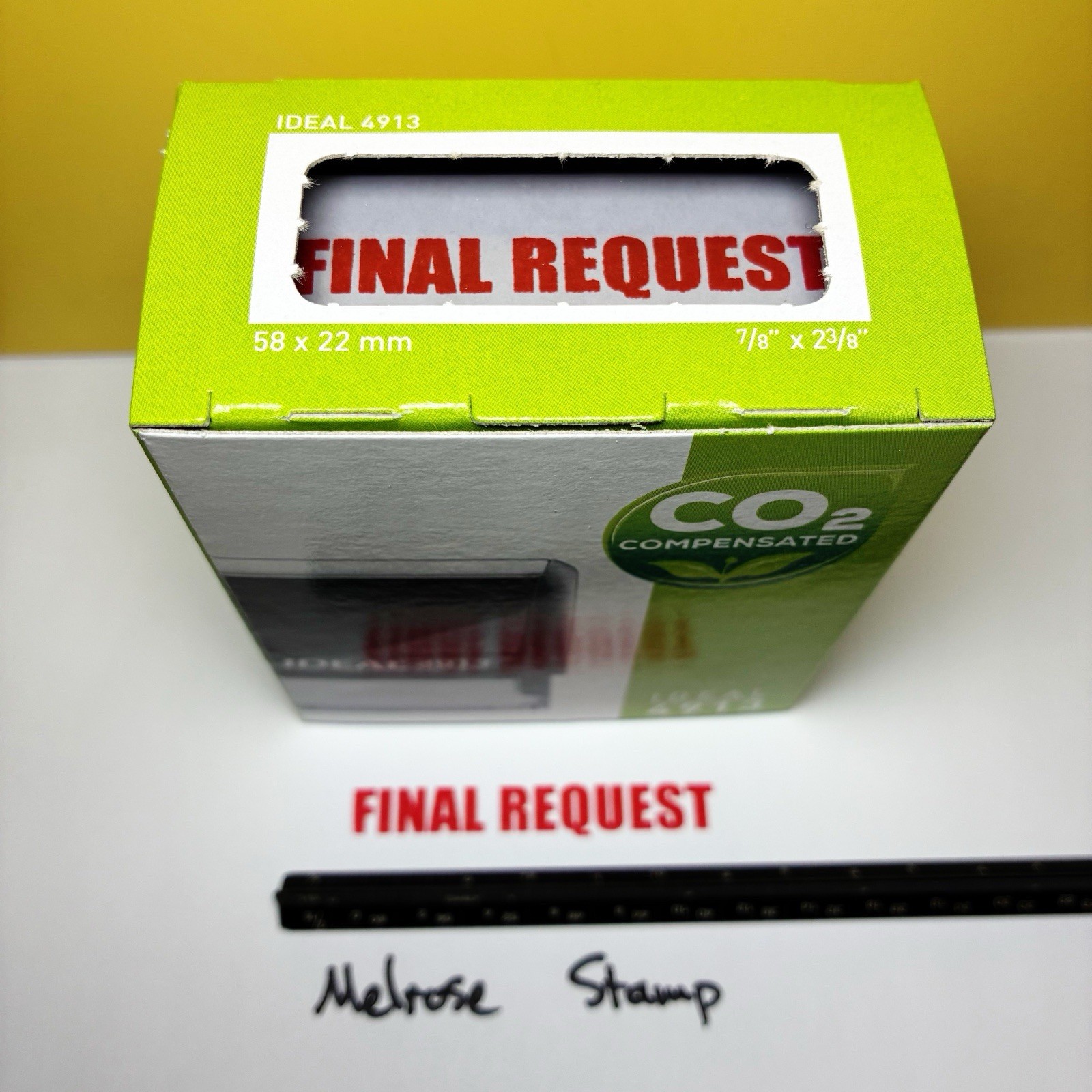 Final Request Rubber Stamp Self Inking Red Ink Ideal 4913