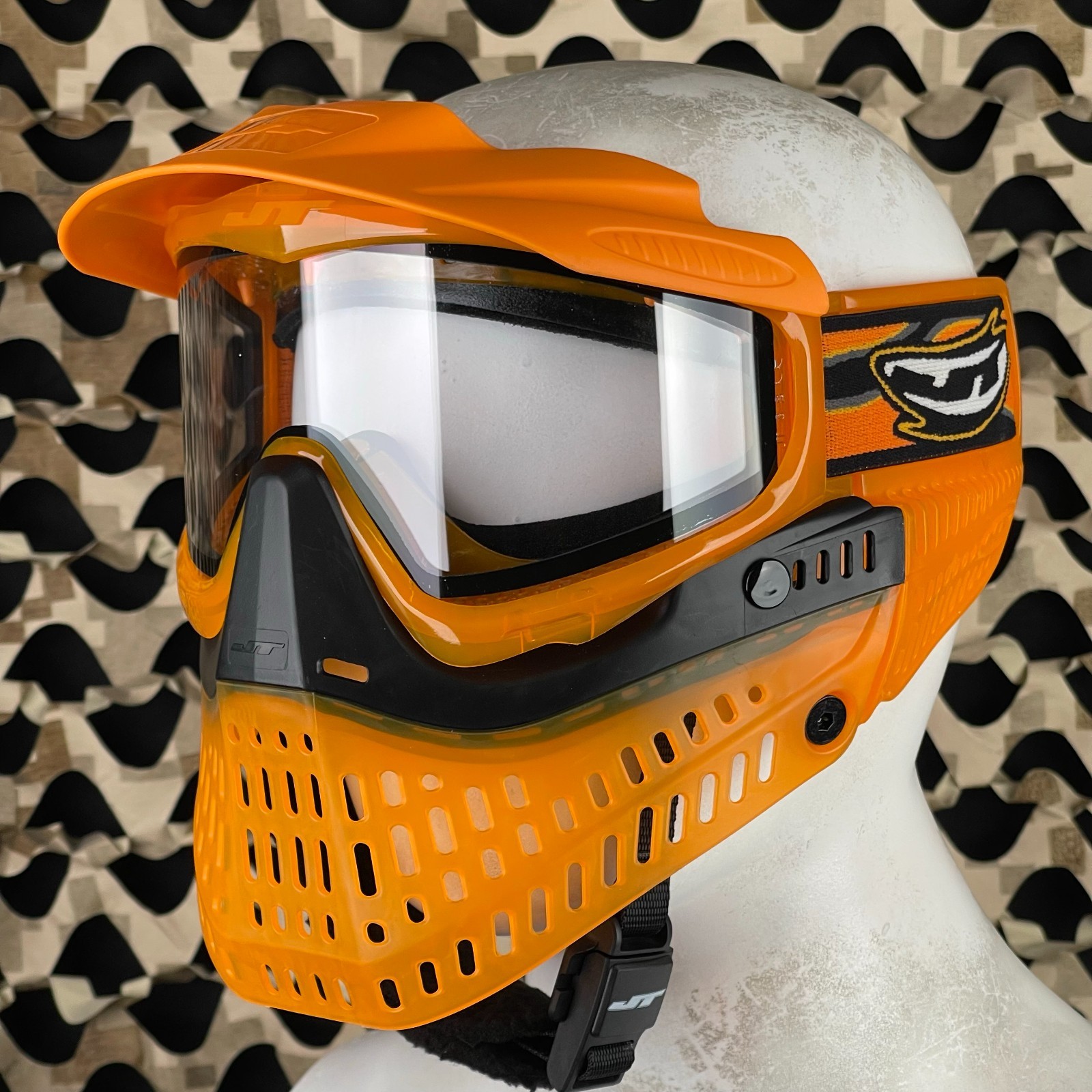 NEW JT ProFlex Paintball Mask - Ice Series Orange w/ Clear Lens