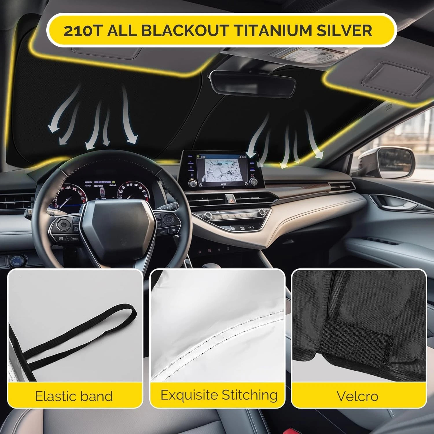 Windshield Sunshade For Ford F150 2009-2014 Window Sun Visor Blocks UV Foldable