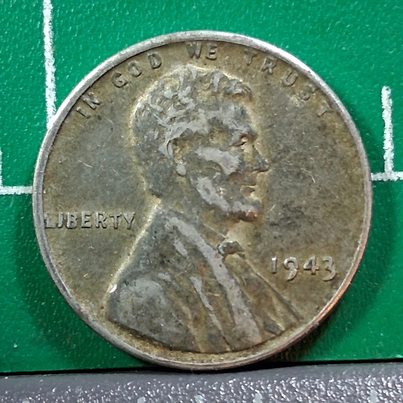 1943 United States USA Abraham Lincoln Wheat Penny 1 Cent Steel Coin