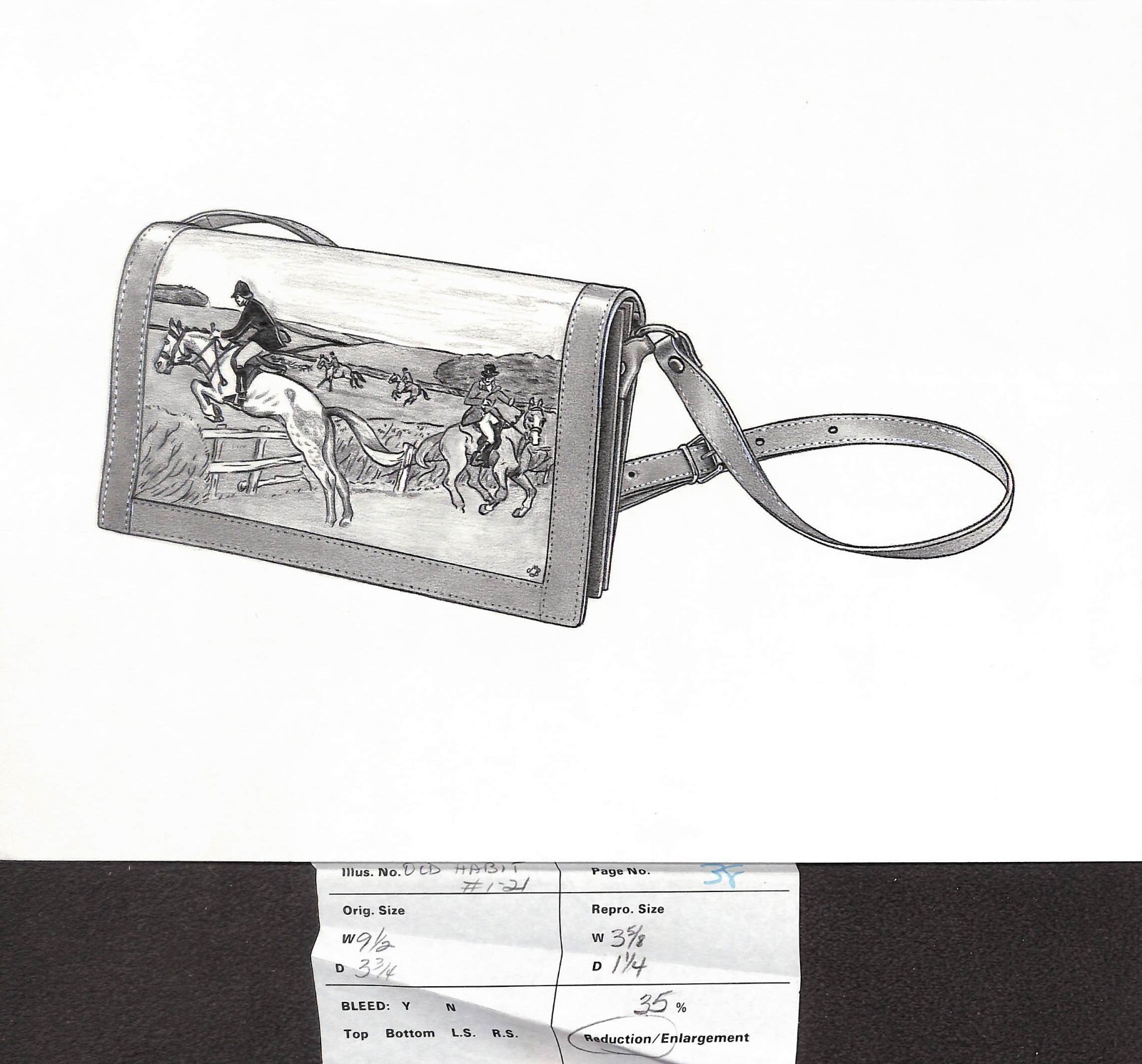 Fox-Hunter's Purse Graphite Drawing