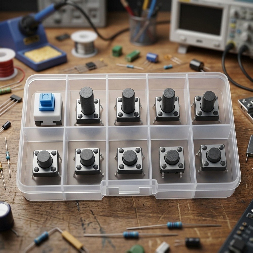 Push Button Tactile Switch Kit 180 Pieces Boxed for Electronic Device Repairs
