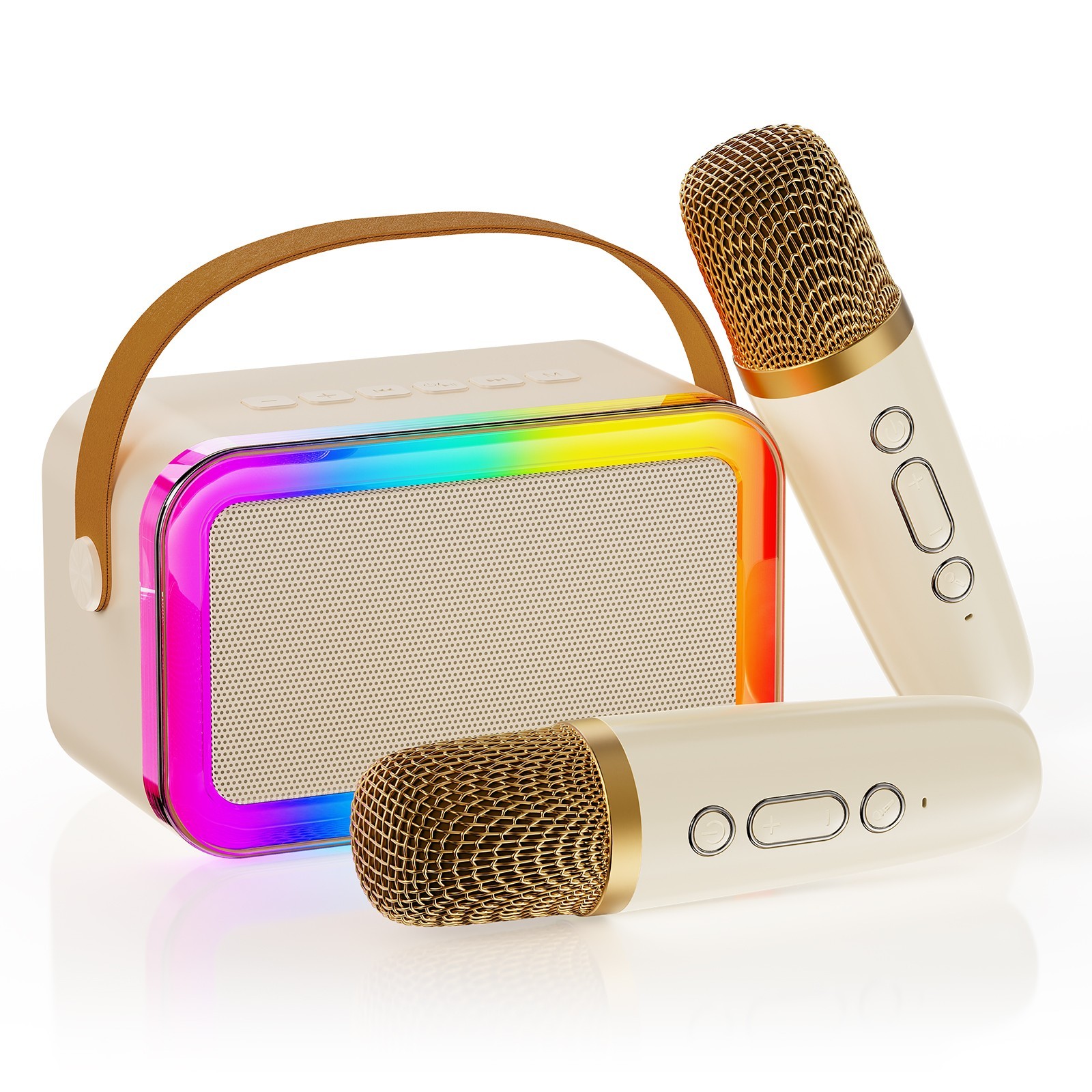 Boys and Girls Mini Karaoke Machine Small Bluetooth Spekaer Audio + 2 Microphone