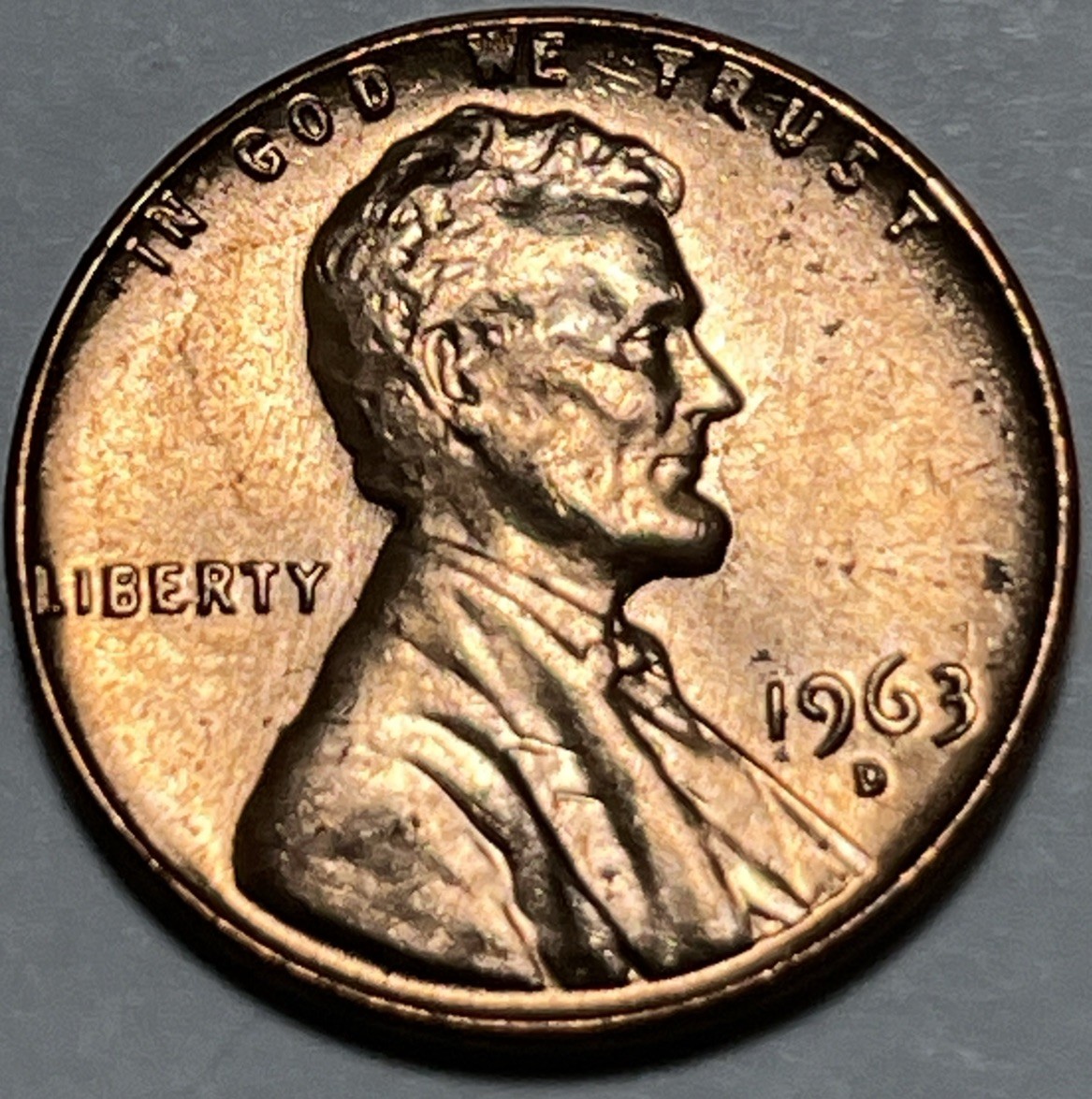 1963 D Penny Errors Strike Through Grease From Original Uncirculated Roll #2