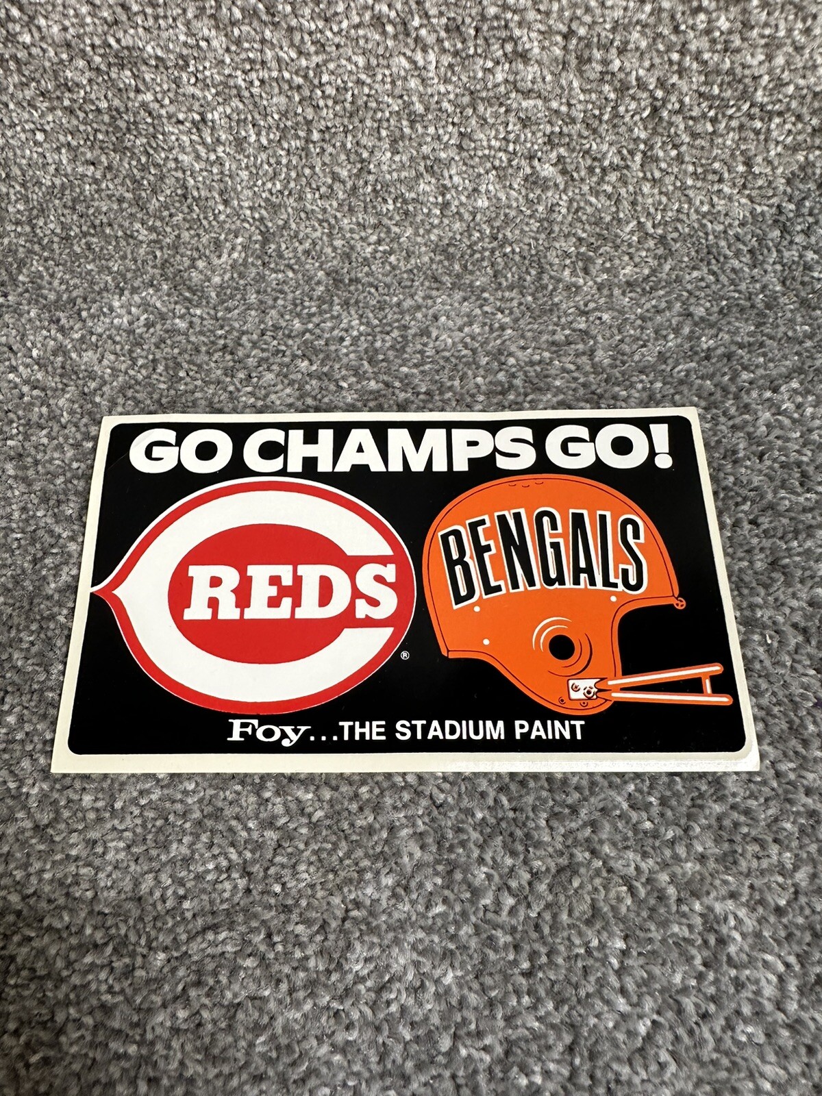 Vintage Decal Cincinnati Reds C Logo Bengals Helmet Champs Glass Window Sign