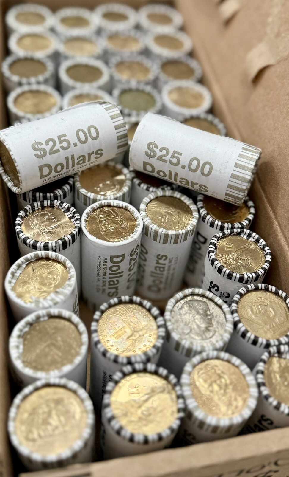 *LOWEST PRICE* (2) Unsearched Rolls US Dollar Circulated Coins (2 Rolls of $25)