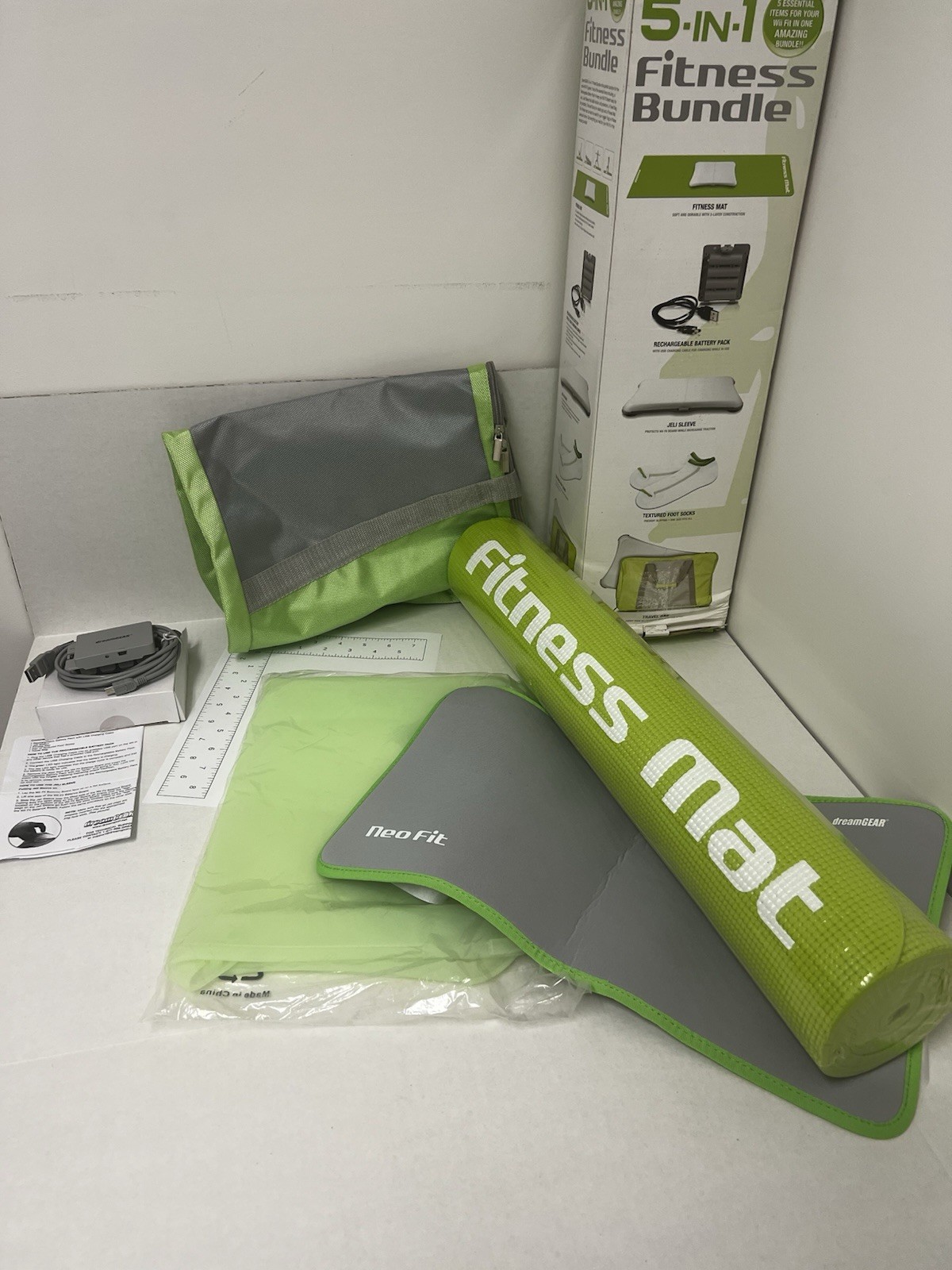 5-in-1 Fitness Bundle for Nintendo Wii Fit by DreamGEAR Battery Pack Mat Travel