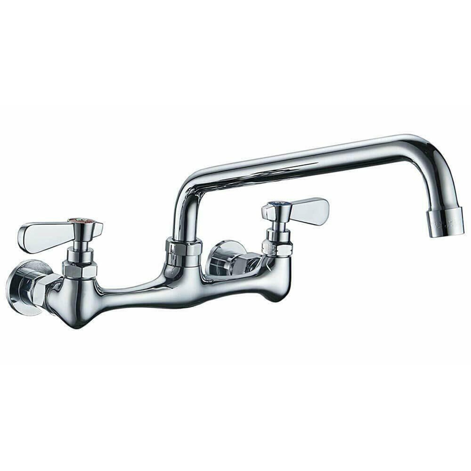 Commercial Sink Faucet with 12” Swivel Spout Dual Handles Brass Utility Sink Tap