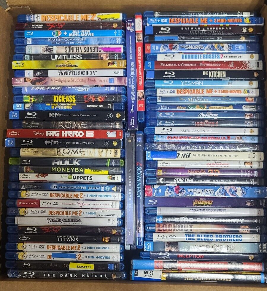 Wholesale lot of 50+ Blu-ray Movies - Assorted - Free Shipping