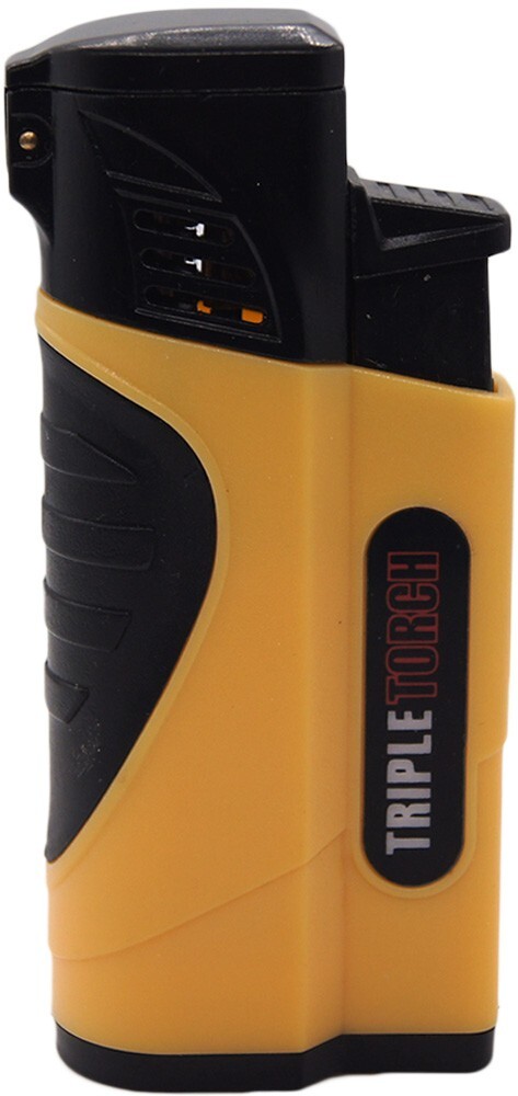 12 PACK Quad Jet Torch Lighter Adjustable Flame W/ Cigar Puncher Solid Color