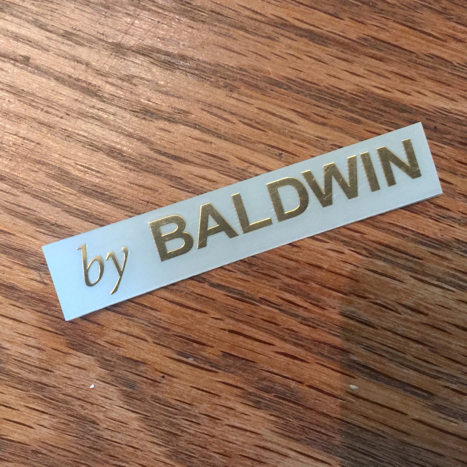 Bright Gold "by Baldwin" Piano Cabinet Fallboard Decal Letters 2-3/8"x5/16"