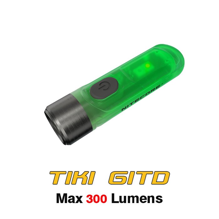 NiteCore TIKI GITD 300 Lumens USB Rechargeable Keychain Flashlight Torch