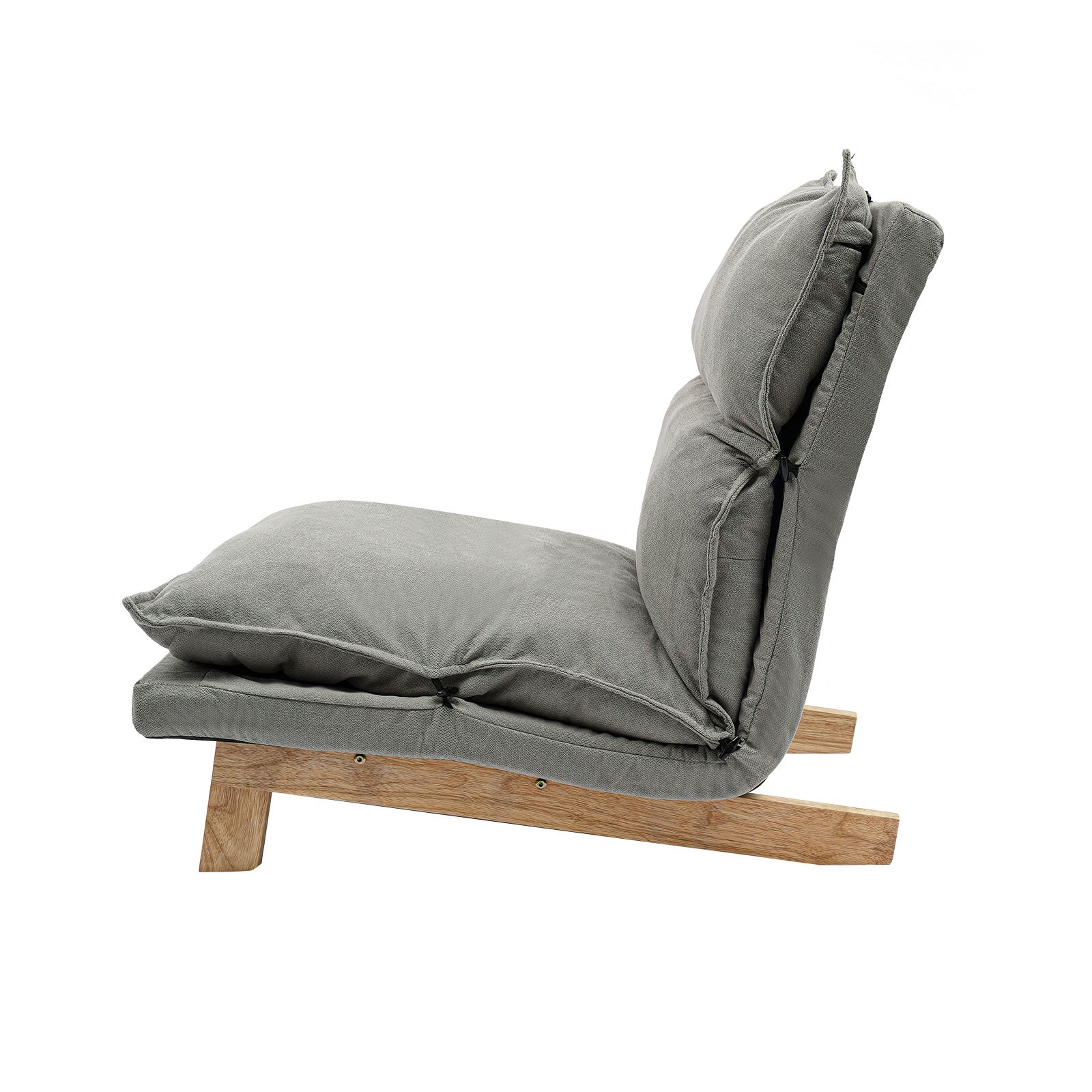 Grey Lounge Chair Single Lazy Sofa Leisure Balcony Adjustable Recliner USA