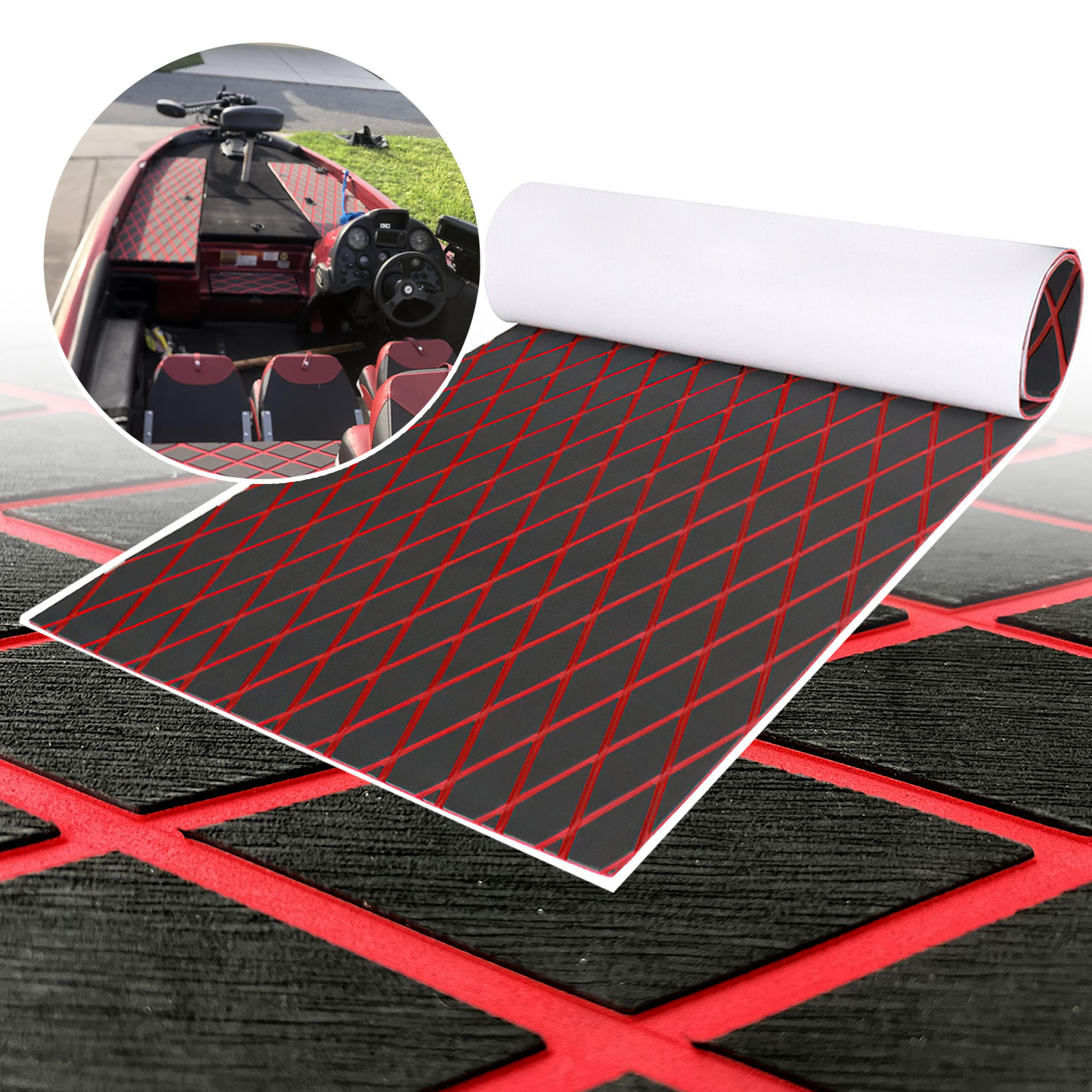Vinyl Boat Flooring EVA Foam Boat Decking 94.5" x 35.4" Shock Absortion Flooring