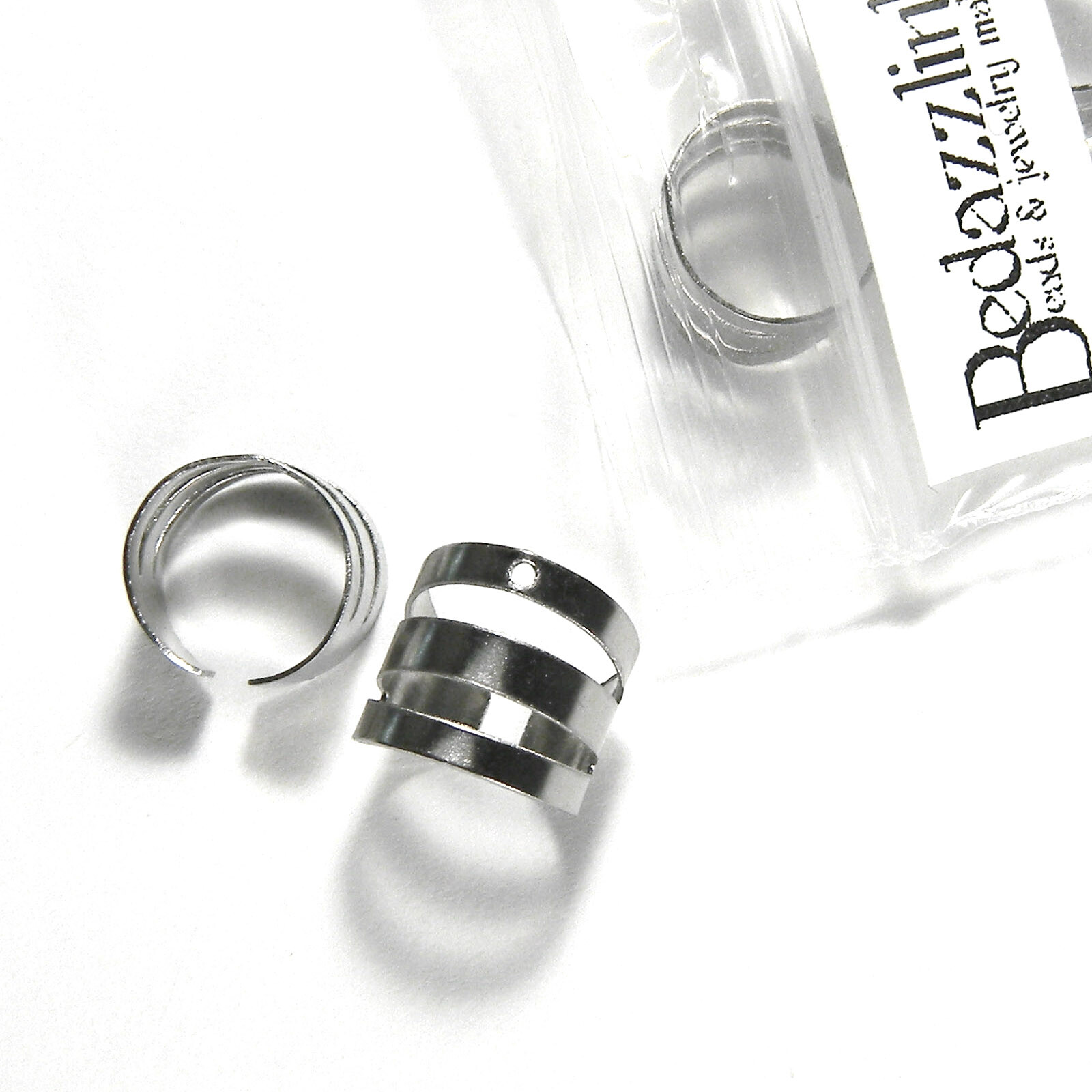 2 Surgical 304 Grade Stainless Steel Ear Cuff Clip On Earring Findings with Hole