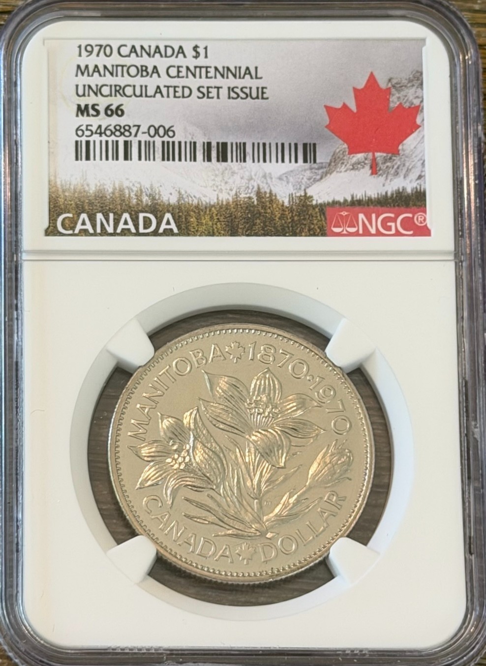 1970 Canada Dollar $1 Manitoba Uncirculated Set NGC MS66
