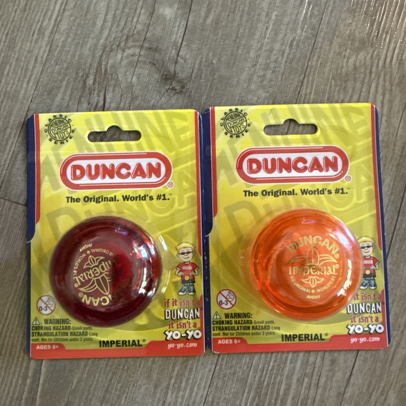 Duncan Imperial Red and Orange Transparent Yo-yo Yoyo Brand New Lot of 2