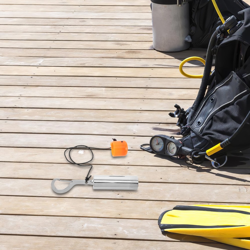 Scuba Diving Underwater Shaker With Clip - Metal Stick Compact Safety Rattle