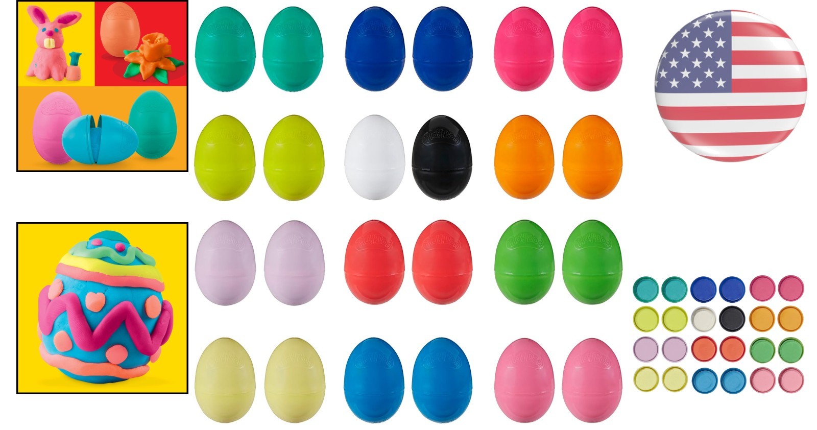 Play-Doh Eggs 24-Pack: Colorful Modeling Compound for Creative Play - Non-Toxic