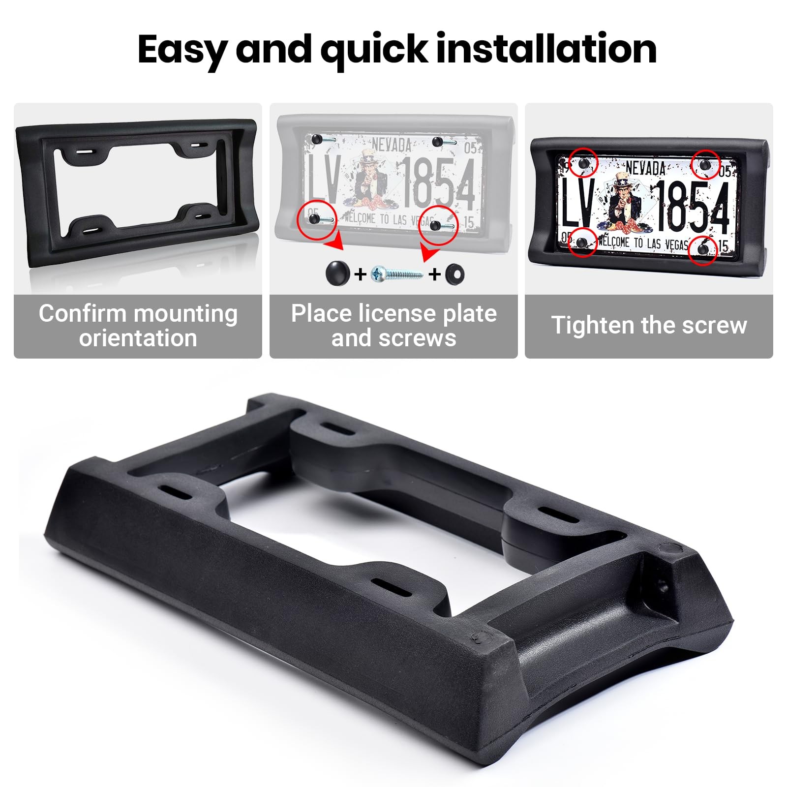 "AR-PRO 2.3"" Thick Rubber Front License Plate Bumper Guard"