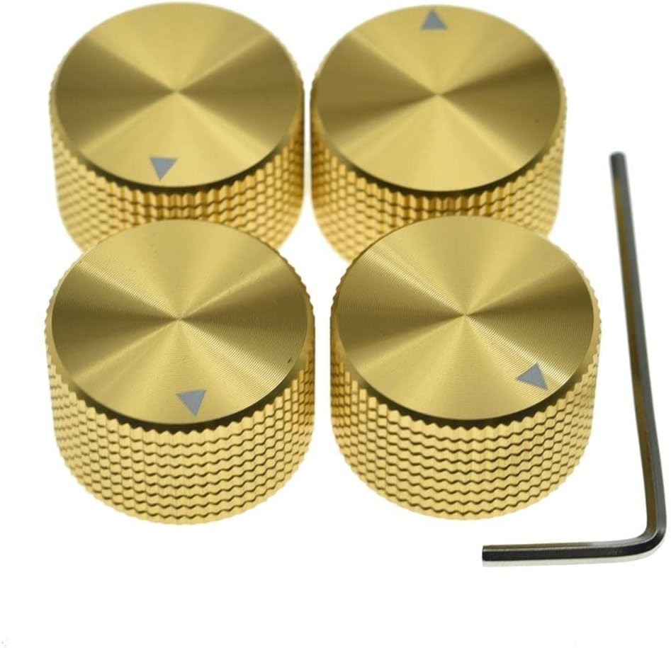 4pcs Guitar/Bass/AMPS Set Screw Aluminium Pot Knobs 1/4" Top Hat Knob Bell Knobs