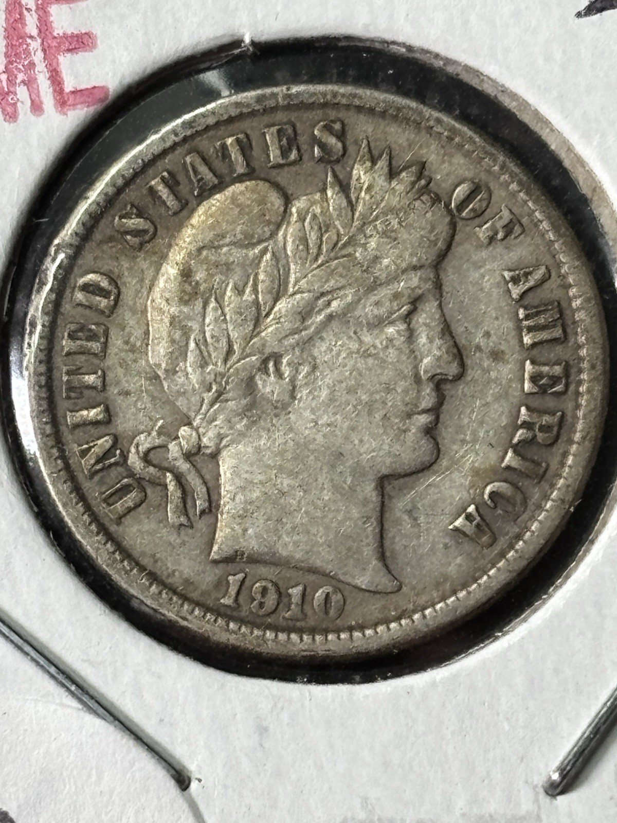 1910 Barber Dime Nice Original XF !!!
