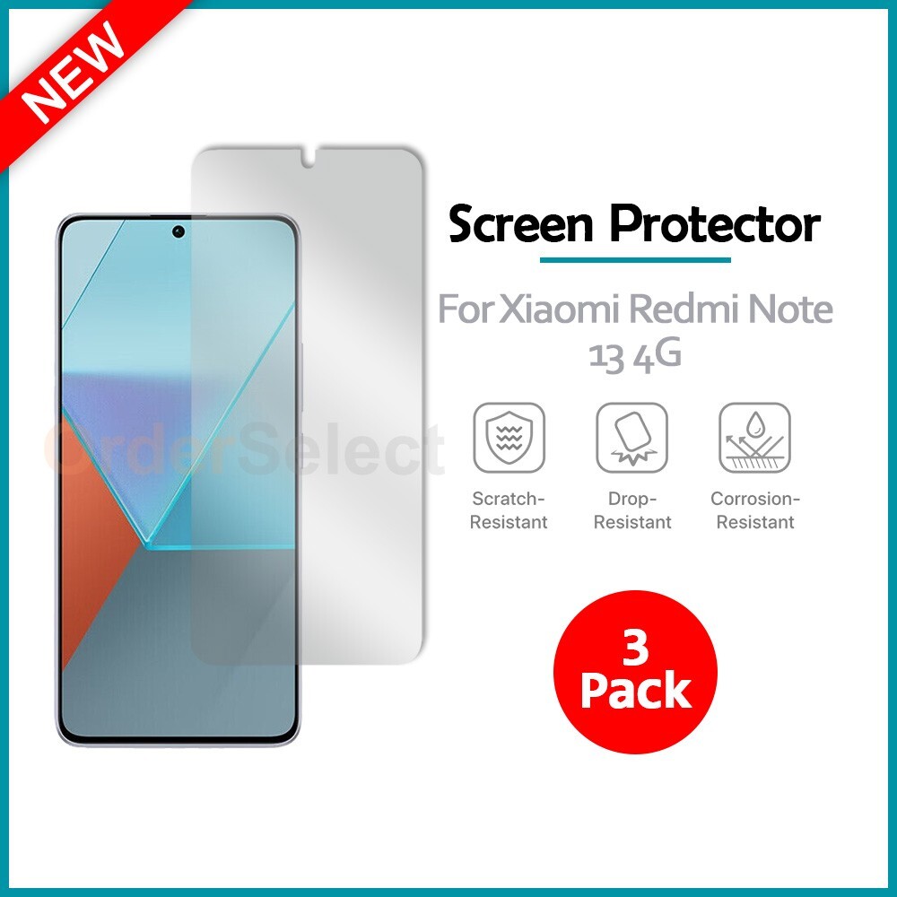 3-Pack LCD Ultra Clear HD Screen Protector for Phone Xiaomi Redmi Note 13 4G