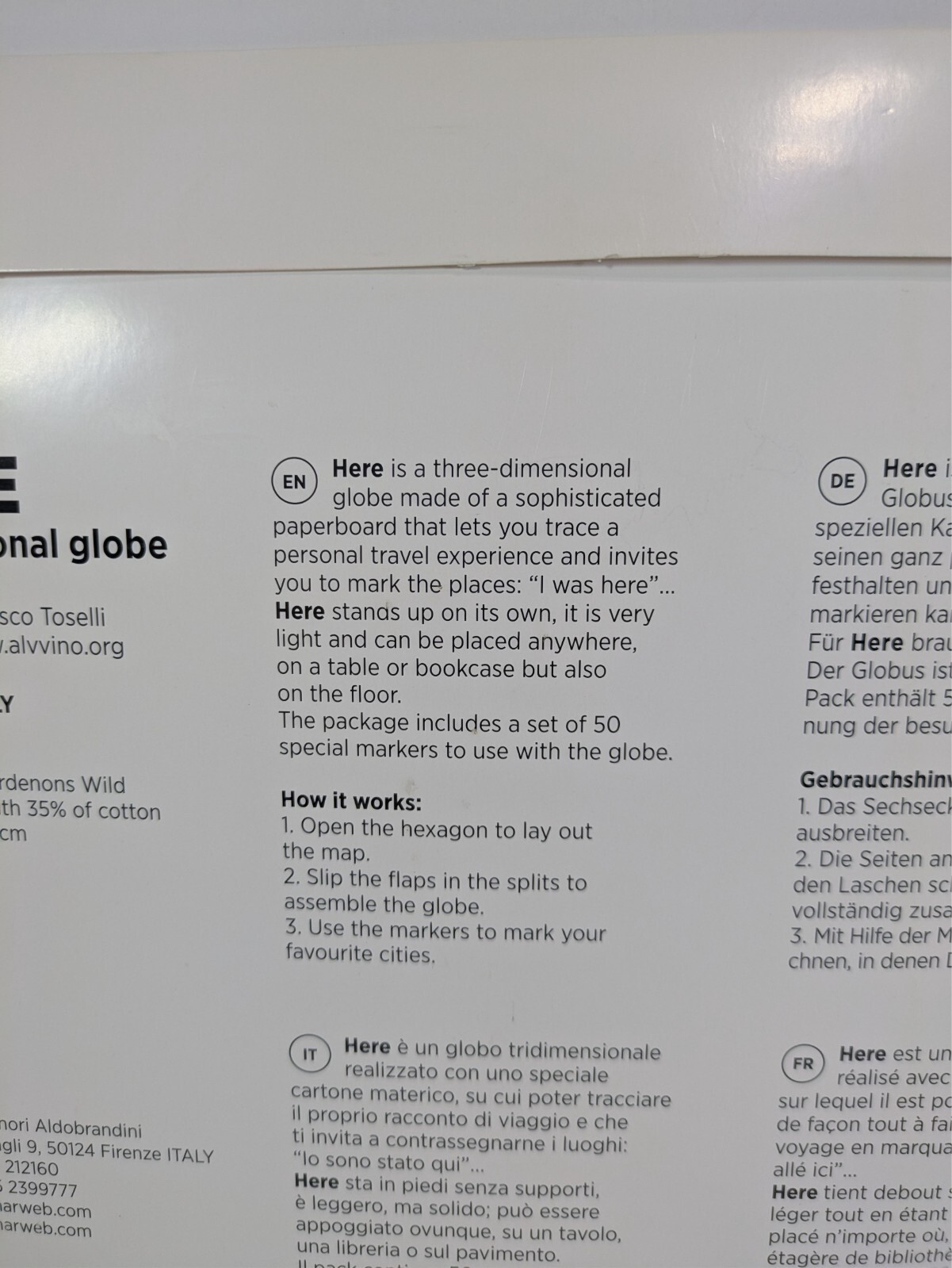 HERE Personal Globe Three-dimensional Paperboard Dodecahedron Cities World Map