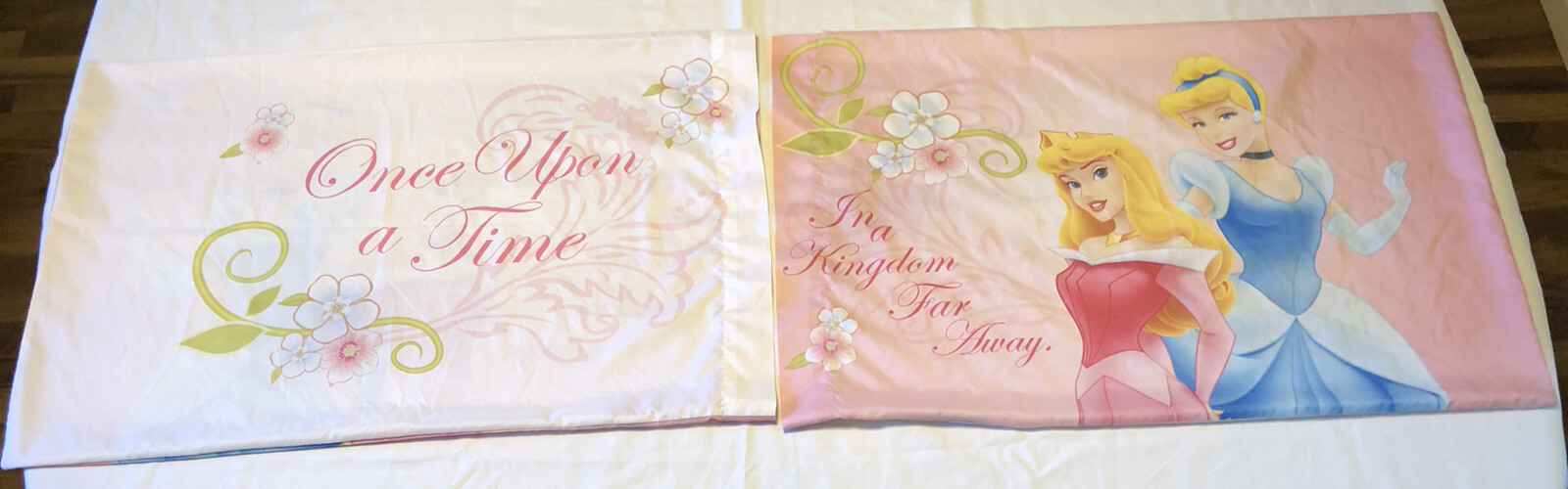 Lot of 2 ~DISNEY PRINCESS Once Upon A Time Cinderella & Aurora Pink Pillow Case