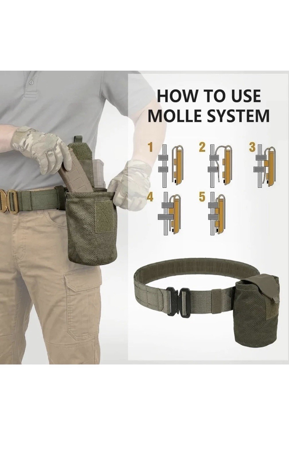 Tactical Mesh Dump Pouch Molle Magazine Pouch Foldable
