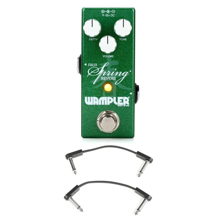 Wampler Mini Faux Spring Reverb Pedal with EBS Patch Cables