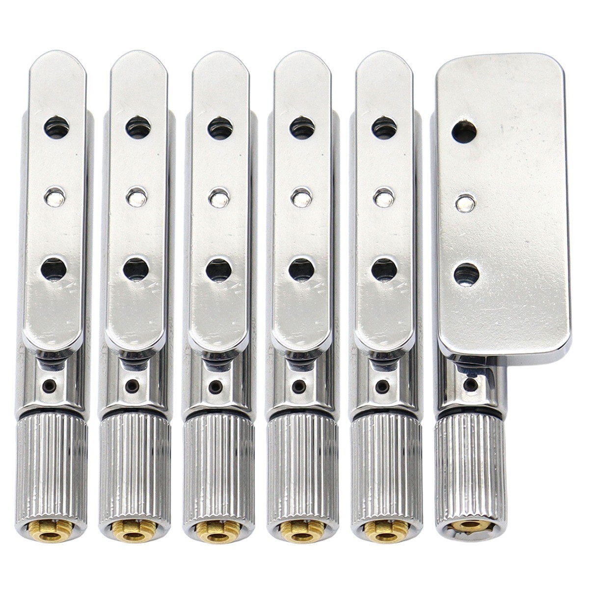 6 Strings Headless Guitar Bridge Single Bridge Saddle for Headless Guitar Chrome