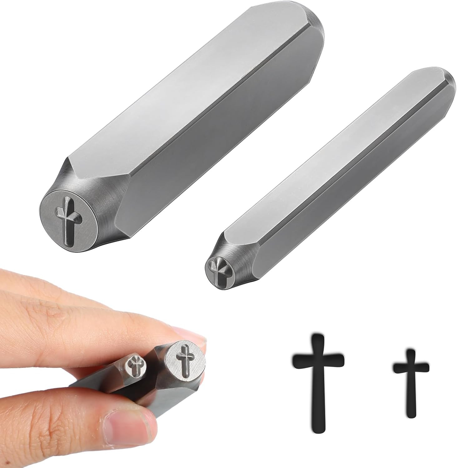 2 Pcs Metal Punch Stamp 6Mm and 3Mm Metal Stamps Tools Key Kit for Key Jewelry C