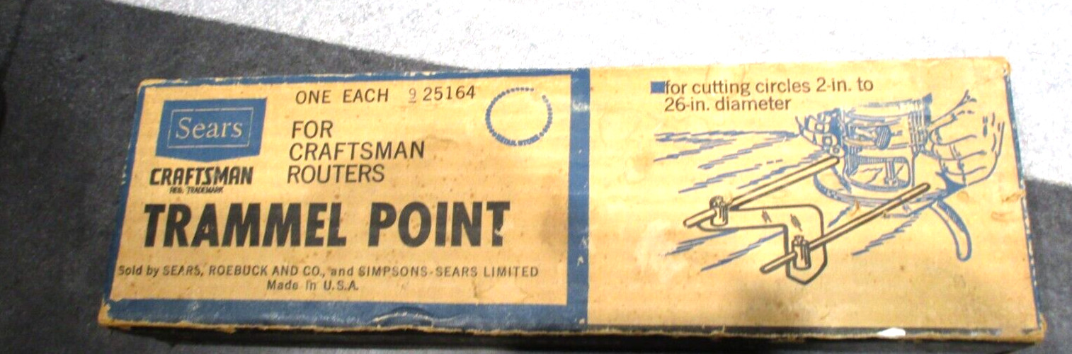 Sears Craftsman Trammel Point Router Attachment #9-25164 Circle Guide