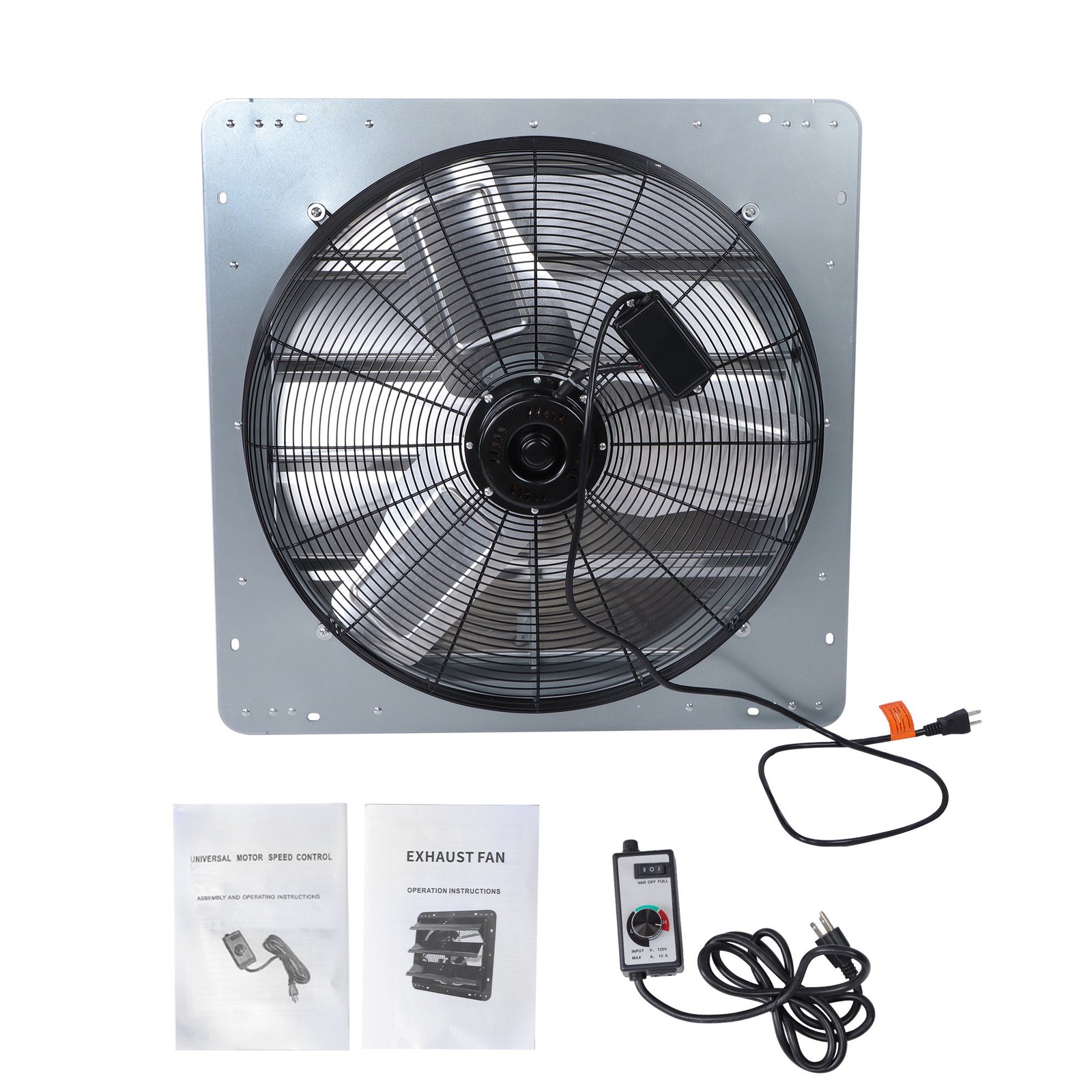 LABLT 24" Shutter Exhaust Fan W/ Speed Controller & 1.65M Power Cord High Speed
