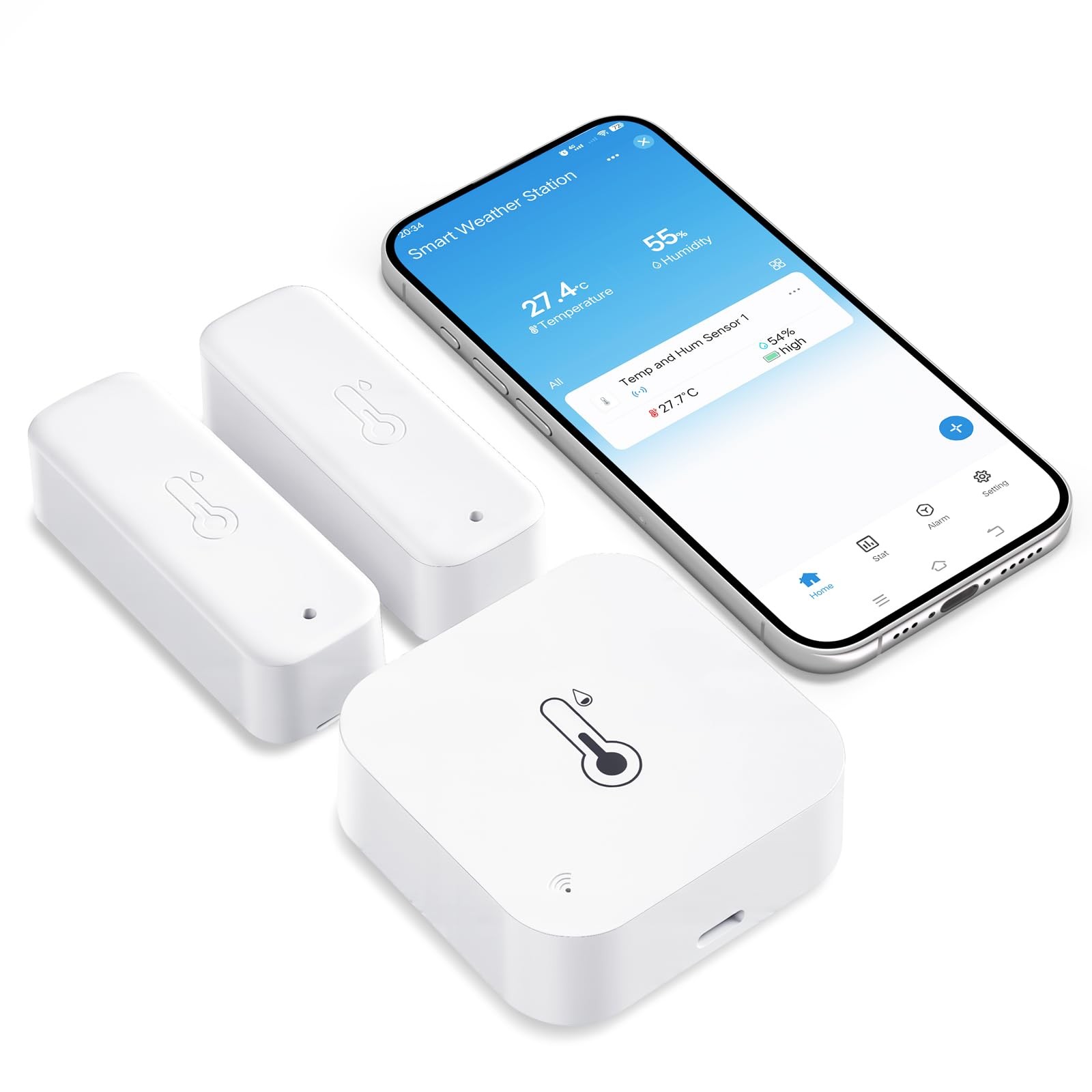 WiFi Freezer Thermometer with App Alarm, 2 Wireless Sensors Fridge Monitor