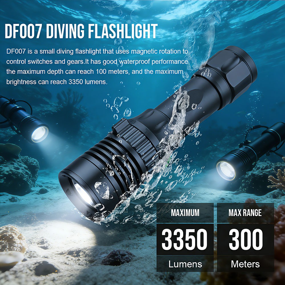 TrustFire 3350LM LED Diving Light Scuba Flashlight For Underwater Photography US