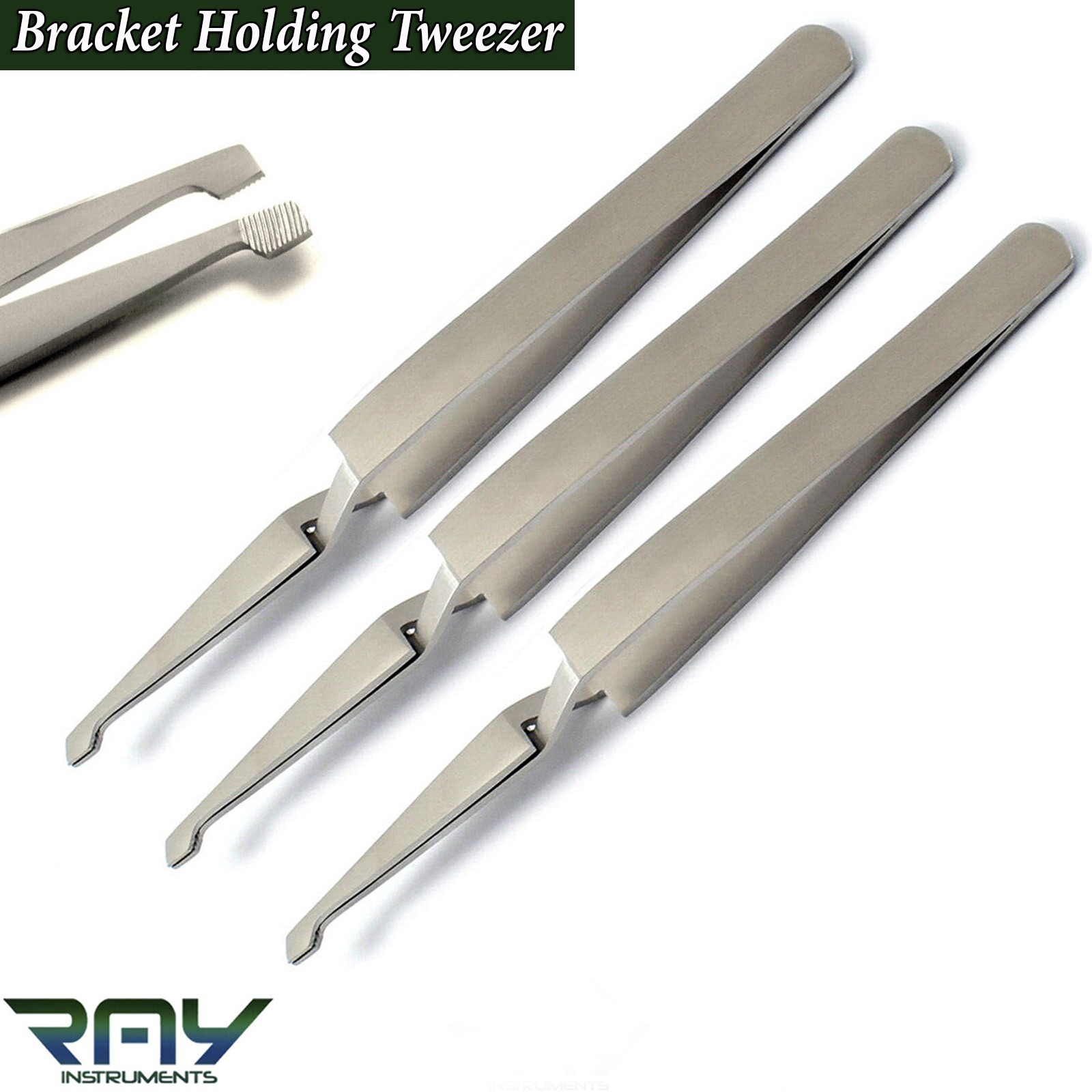 3 Pcs Orthodontic Bracket Holding Removing Forceps Dental Reverse Action Tweezer
