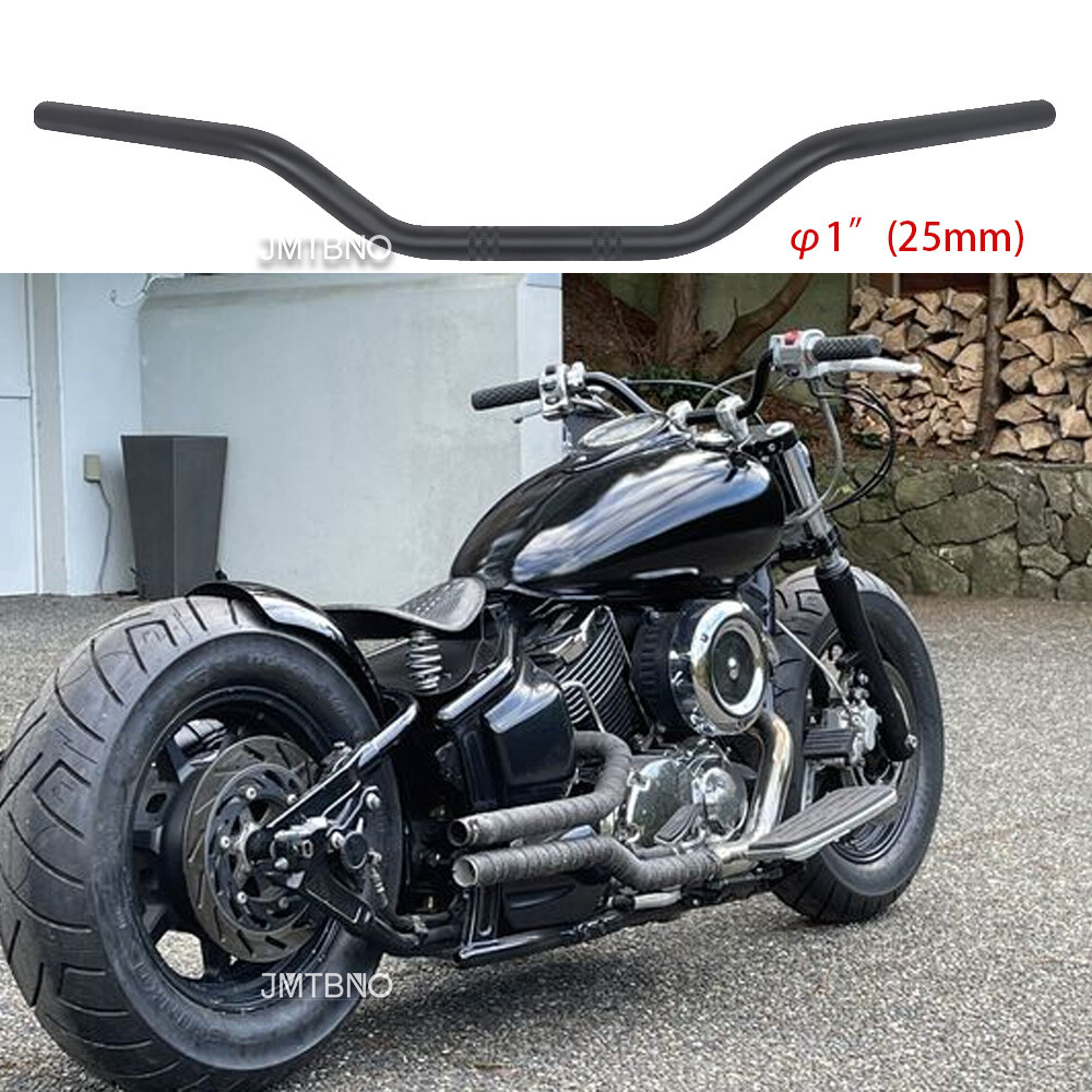1" 25MM Black Motorcycle Drag Handlebars for Yamaha V-Star XVS 1100 1300 650 950