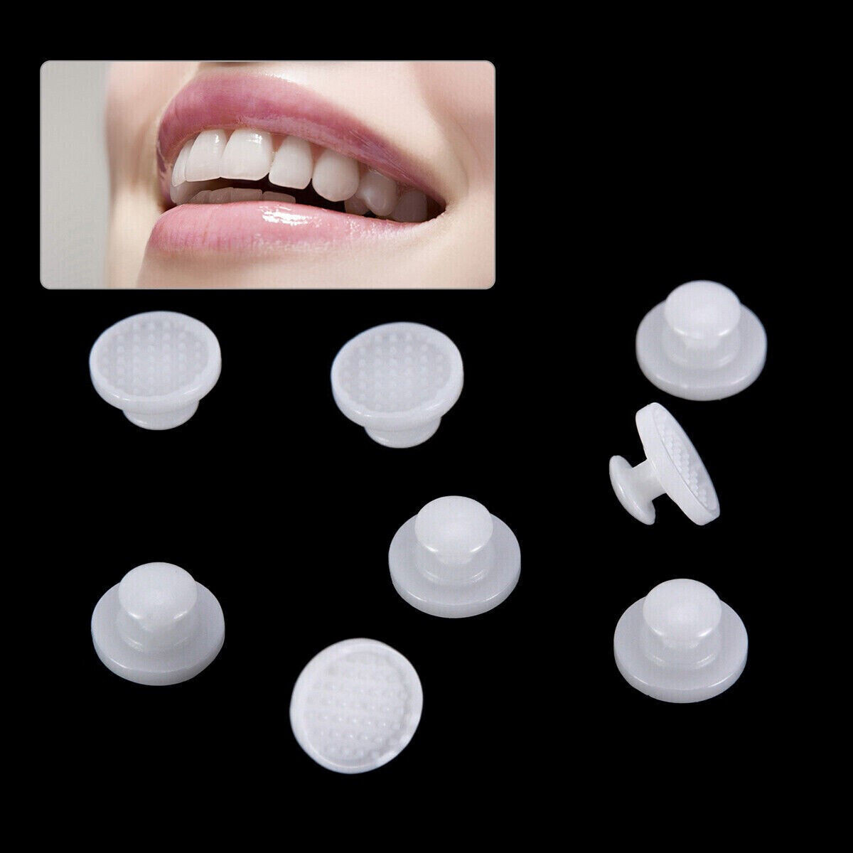 Dental Orthodontic Elliptical Lingual Button Bondable Round Base Traction Hook