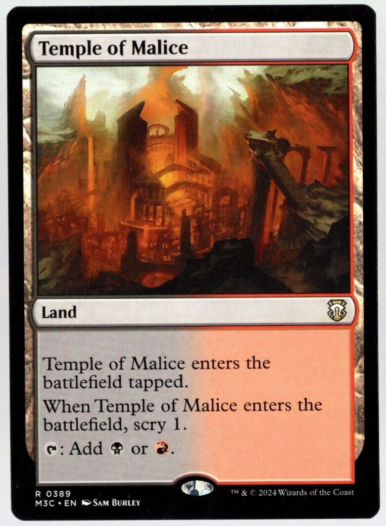 Temple of Malice 0389 Non Foil Rare Modern Horizons 3 Magic The Gathering NM