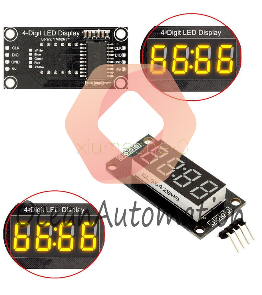 TM1637  0.56" inch 4-Bits Digital LED Clock Tube Display Yellow  for Arduino