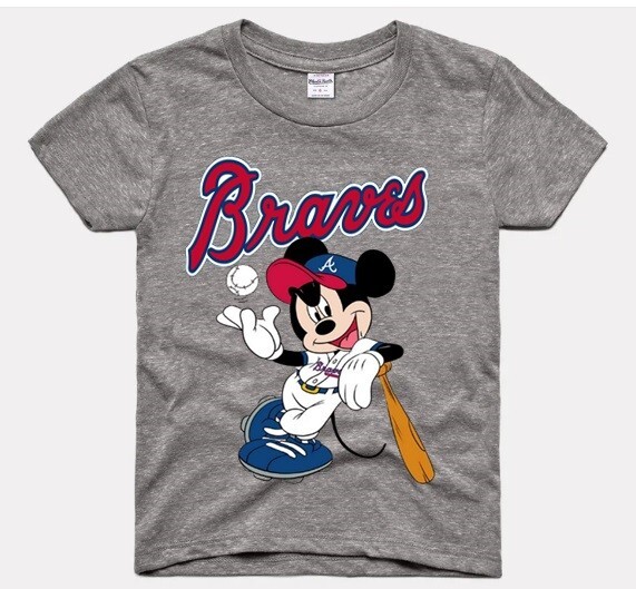 Atlanta Braves Mickey Mouse Toddler T-shirt  Sizes 2T-THRU-6T