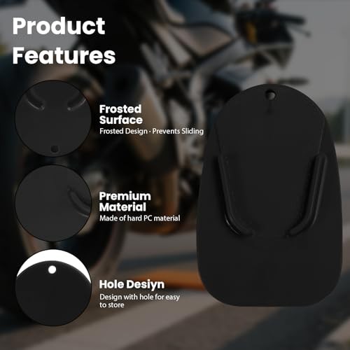 Motorcycle Support Pad Moto Motorcycle Foot Kickstand Support Plate 1 Pcs Black