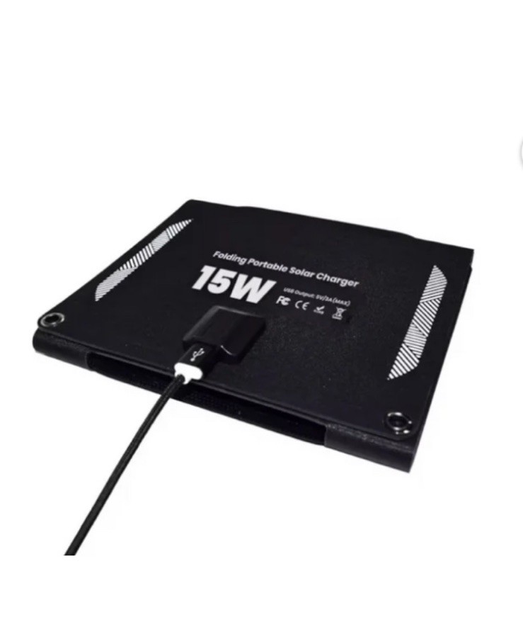 Portable Solar 15 Watts and Q 10000mAh Power Bank, Slim Portable Charger