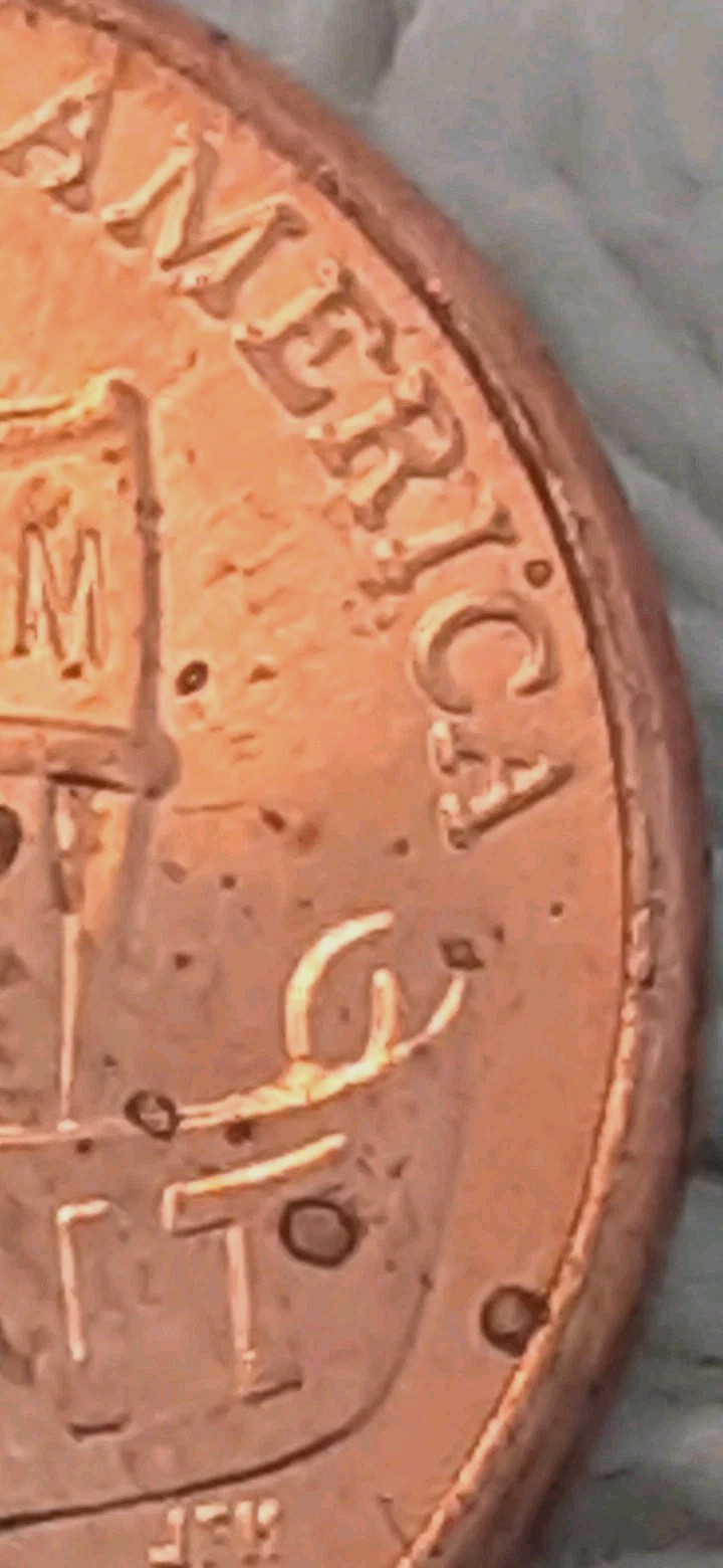 2024 Lincoln Shield Penny No Mint Mark Obverve Extreme Strike Through Coin