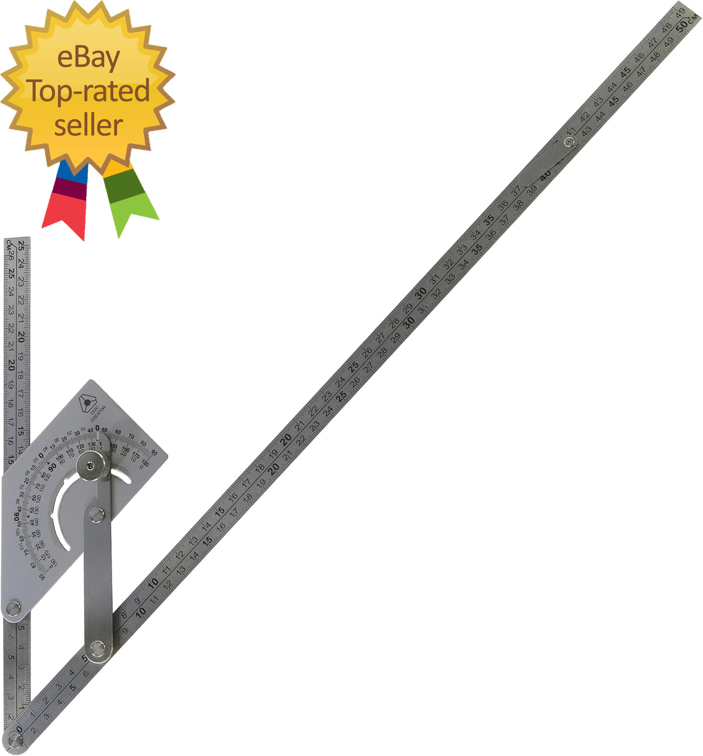 Stainless Steel Protractor 0-180 Degree Measures inside or outside Angles