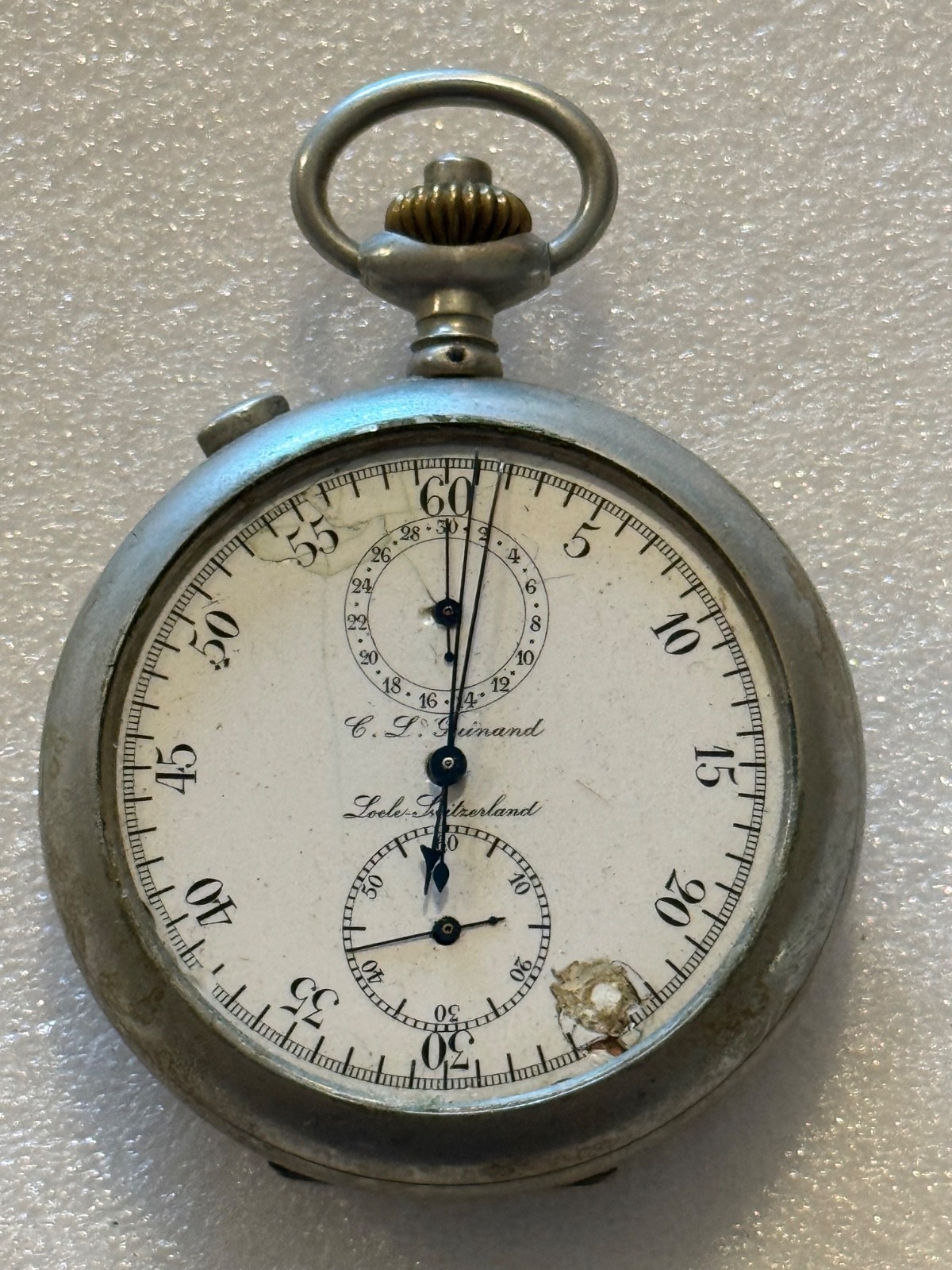 Vintage Mechanical Stopwatch Lot 13pc Minerva Hanhart Guinand Parts Repair AsIs