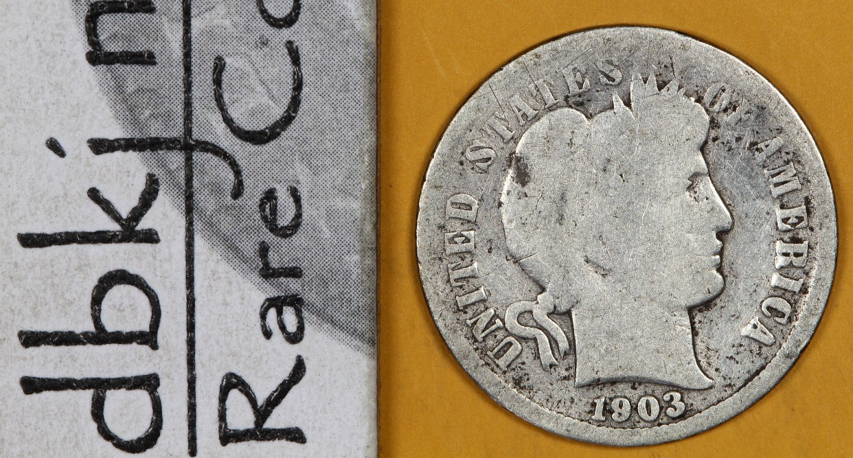 1903 (P) - Liberty Head "Barber" Silver Dime 10¢ - G Good dbkjC