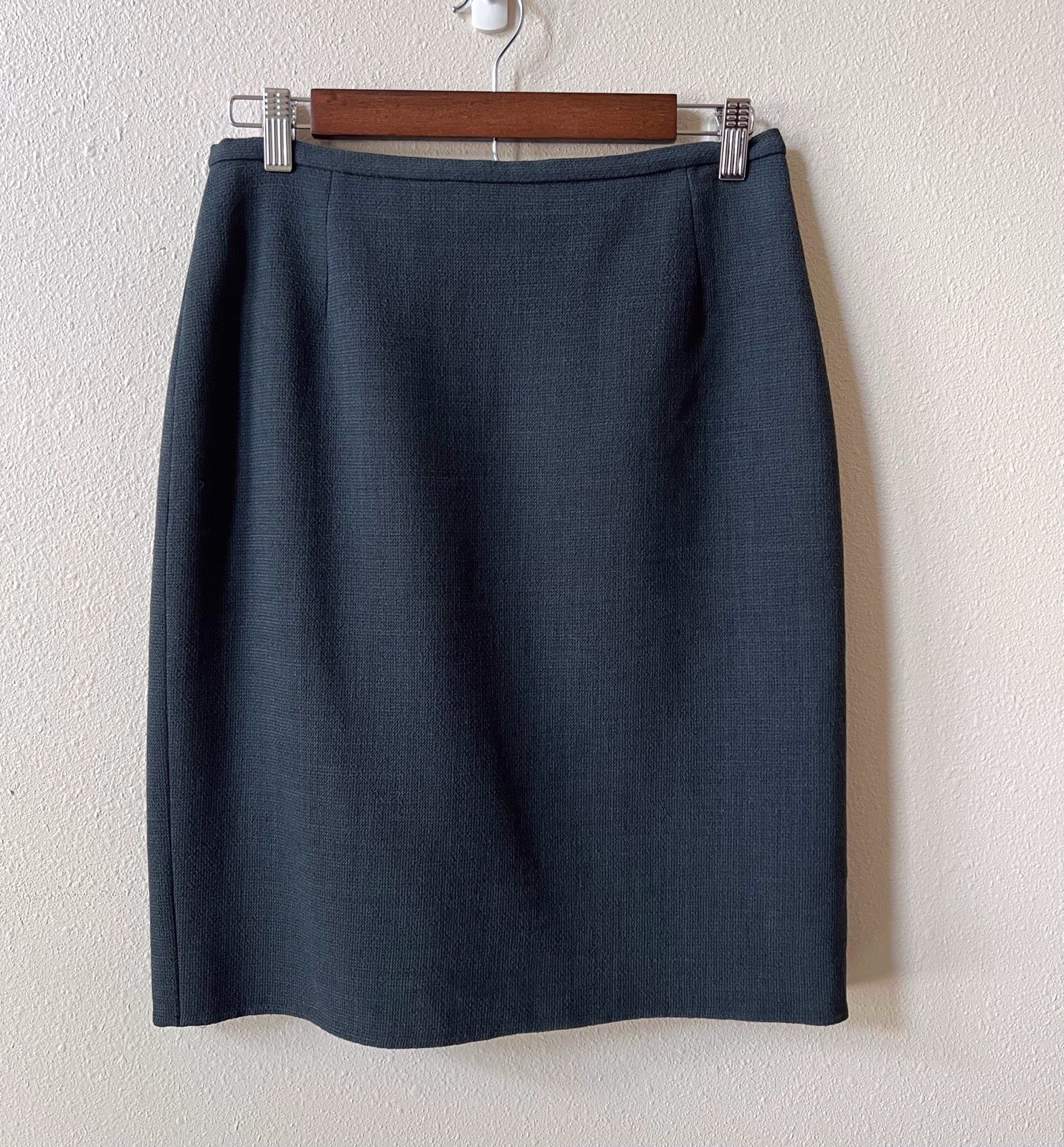 G2U Sofie DHoore Wool Knee Length Skirt EU 40 Medium Slate Blue Gray Made In Ita
